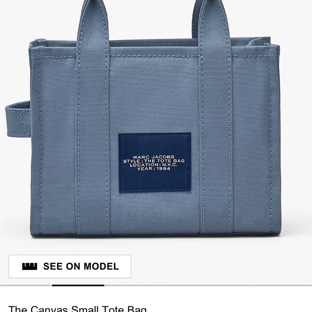 Marc Jacobs Blue Canvas Tote Bag